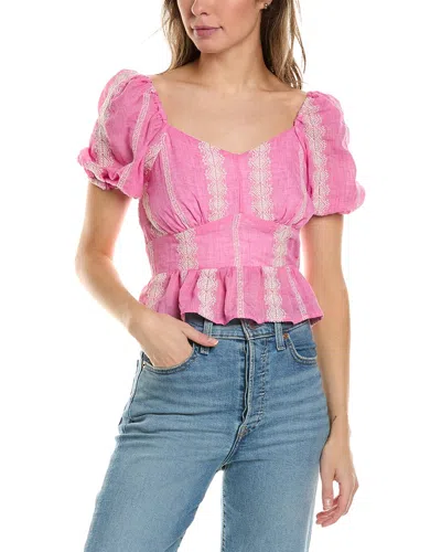 Avantlook Smocked Top In Pink