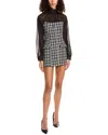 Avantlook Tweed Mini Dress In Black
