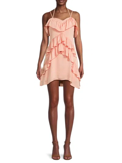 Avantlook Women's Tiered Ruffle Mini Dress In Pink