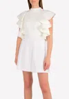 Avaro Figlio High-neck Exaggerated Ruffle Top In White