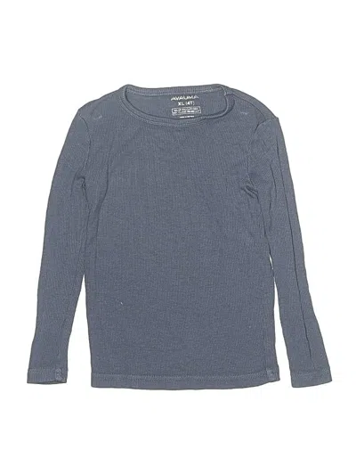 Pre-owned Avauma Kids' Long Sleeve Top Blue Crew Neck Tops