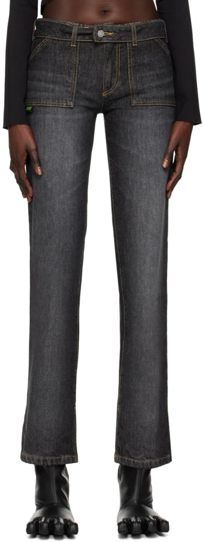 Avavav Black Pony Pant Jeans In Black Stone Wash