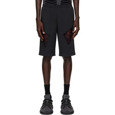 Avavav Black & Red '' Logo Cut-out Shorts