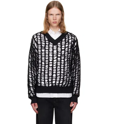 Avavav Black Samuel Cut-out Knit Sweater