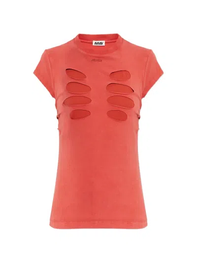 Avavav Cut-out T-shirt In Orange