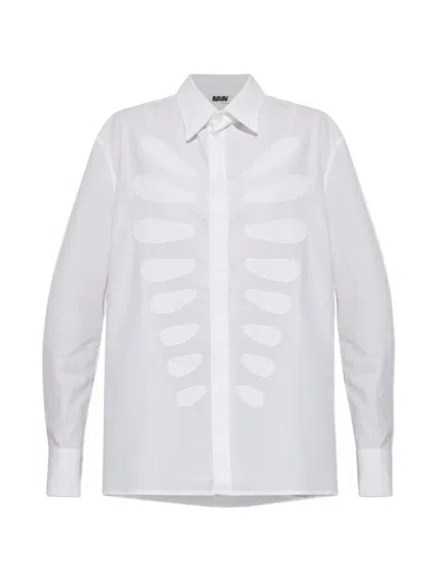 Avavav Embroidered Oversize Shirt In White