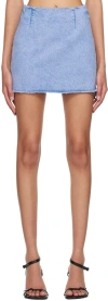 Avavav Ssense Exclusive Purple Denim Miniskirt In Blue