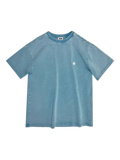 Avavav Logo-embroidered Cotton T-shirt In Blue