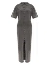 Avavav Logo-embroidered Midi Dress In Grey