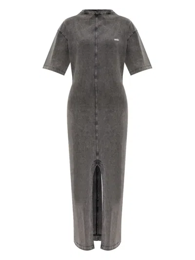 Avavav Logo-embroidered Midi Dress In Grey