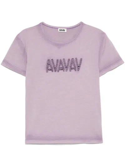 Avavav Logo-embroidered T-shirt In 紫色