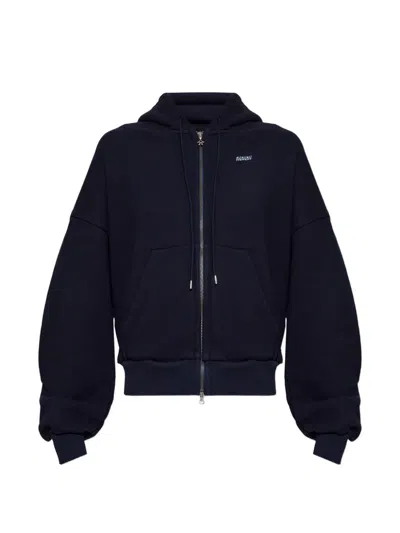 Avavav Logo-embroidered Zip-up Hoodie In Blue