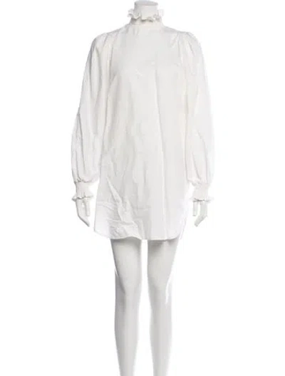 Pre-owned Avavav Mock Neck Long Sleeve Top In White