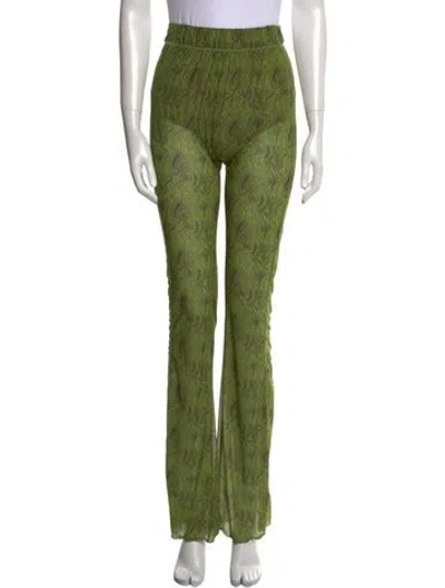 Pre-owned Avavav Printed Wide Leg Pants In Green