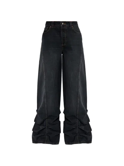 Avavav Ruched Straight Jeans In Black