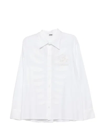 Avavav Sam Embroidered Logo-patch Shirt In White