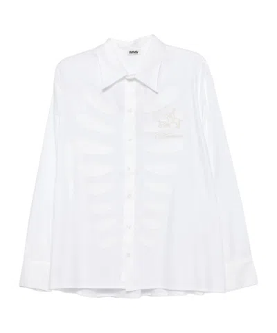 Avavav Sam Embroidered Logo-patch Shirt In White