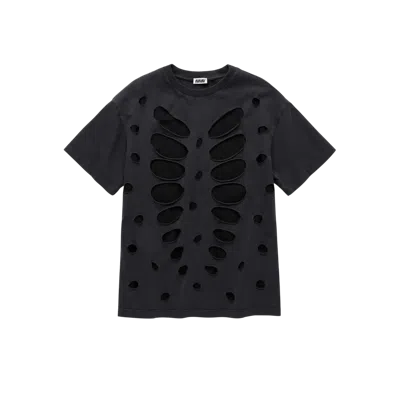 Avavav Semi-distressed Double Layer T-shirt Black