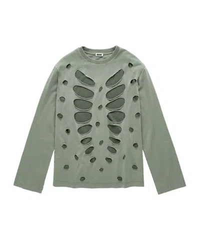 Avavav Semi-distressed Layered T-shirt In Green