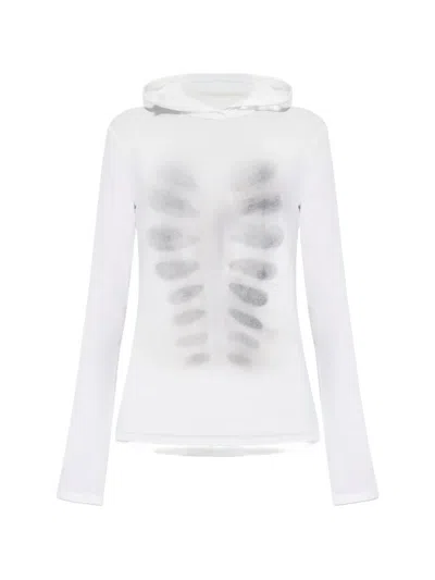 Avavav Skeleton Hooded Top In White