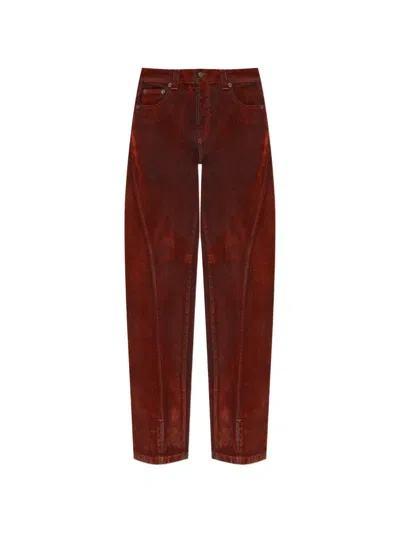 Avavav Slit-detail Straight-leg Jeans In Burgundy