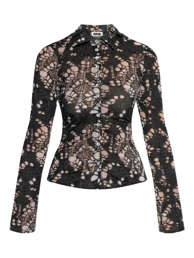 AVAVAV AVAVAV SPIKY PRINTED DISTRESSED KNIT CLOTHING