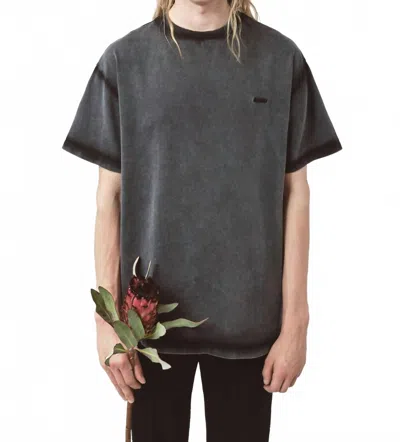 Avavav Unisex Theo Embroidered Logo T-shirt In Faded Black In Gray