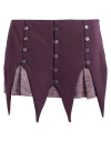 Avavav Woman Mini Skirt Plum Size M Polyester, Viscose