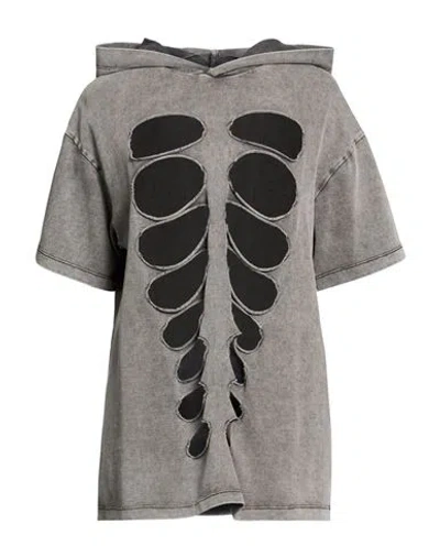Avavav Woman T-shirt Charcoal Size L Cotton In Gray
