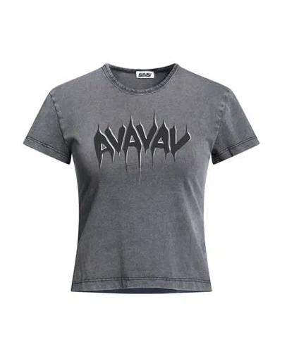 Avavav Woman T-shirt Charcoal Size M Cotton In Gray