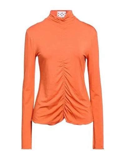 Avavav Woman T-shirt Orange Size M Viscose, Elastane
