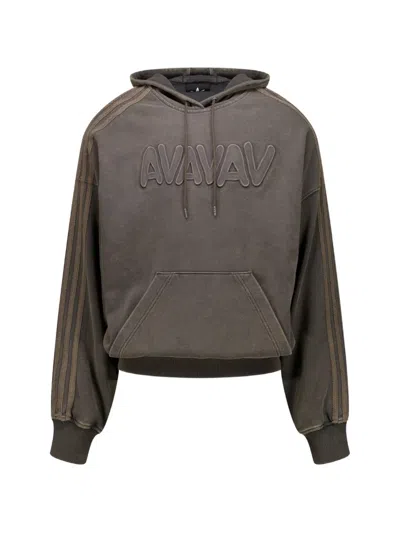 Avavav X Adidas Originals Logo-embossed Oversized Hoodie In Brown