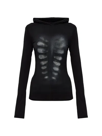 Avavav X-ray Printed Long-sleeve Hoodie In Black