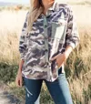 Ave Shops Cabin Hideaway Shacket In Camo In Multi