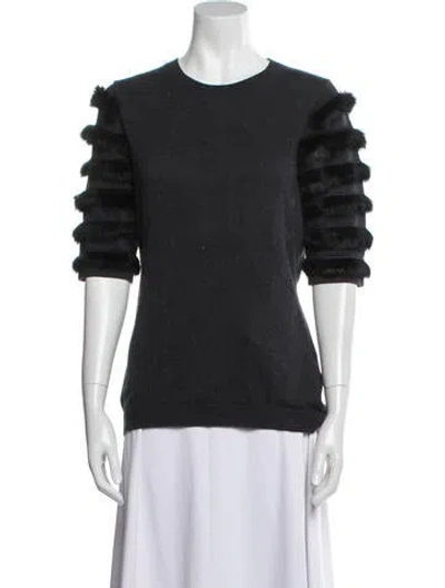 Pre-owned Avec La Troupe Nylon Crew Neck Sweater In Gray