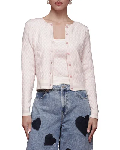 Avec Les Filles 2pc Long Sleeve Cardigan & Tank Set In Pink