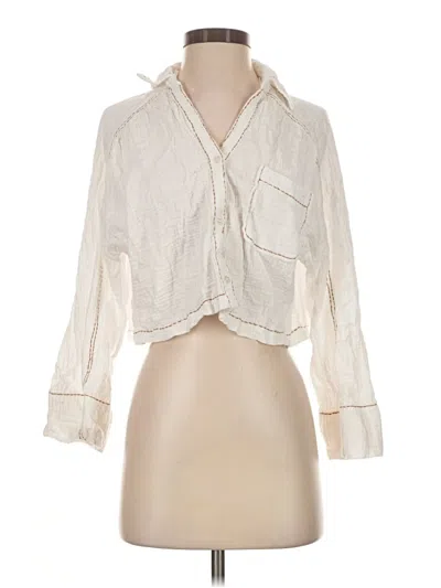 Pre-owned Avec Les Filles 3/4 Sleeve Blouse In Ivory