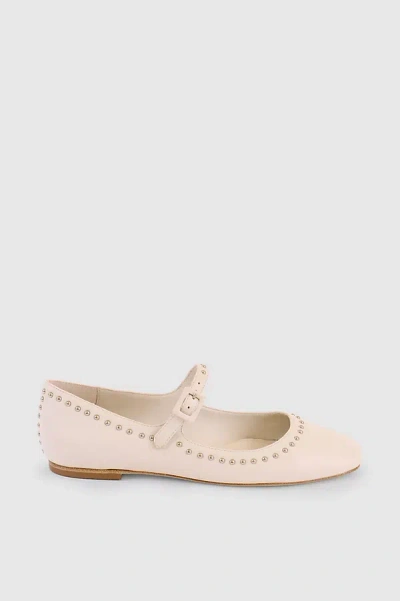 Avec Les Filles Adelle Studded Mary Jane Flats In White