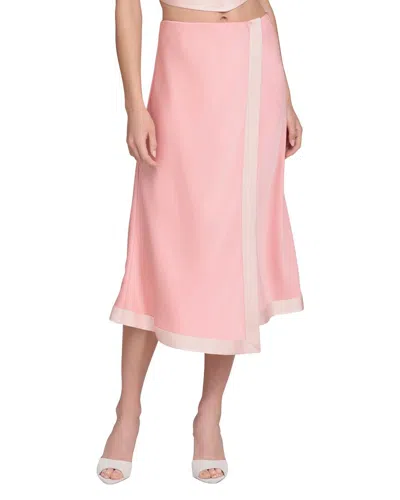 Avec Les Filles Asymmetrical Faux Wrap Midi Skirt In Neutral