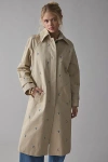 Avec Les Filles Avec Le Filles Floral Embroidered Button-back Trench Coat Jacket In Khaki/blue Flower, Women's At Ur In Khaki/blue Flower