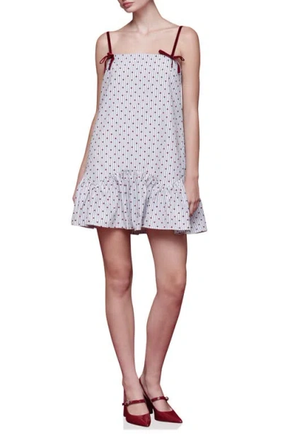Avec Les Filles Babydoll Heart & Stripe Minidress In Multi
