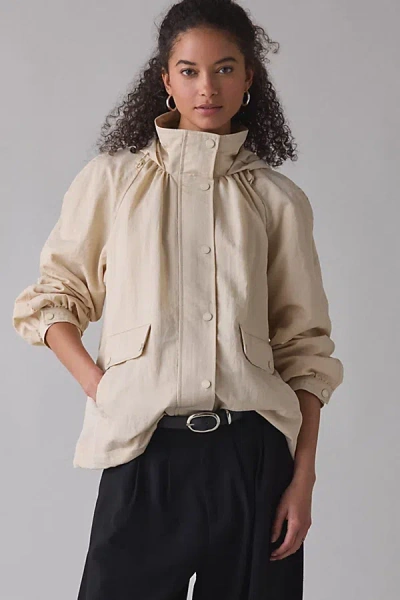Avec Les Filles Balloon Bomber Jacket In Ivory, Women's At Urban Outfitters In Neutral