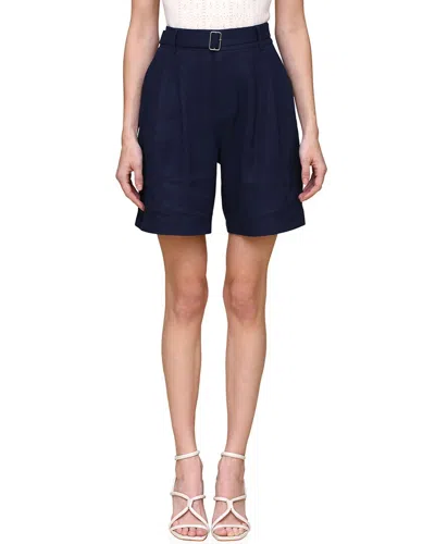 Avec Les Filles Balloon Sleeve Ruffled Shirt In Blue