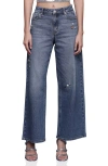 Avec Les Filles Bejweled High Waist Wide Leg Jeans In Blue