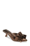 Avec Les Filles Bella Ruffle Kitten Heel Mule In Copper