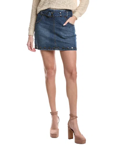 Avec Les Filles Belted Mini Skirt In Blue