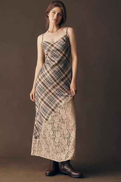 Avec Les Filles Bias Lace Maxi Dress In Multi
