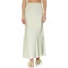 Avec Les Filles Bias Satin Maxi Trumpet Skirt In Light Sage