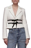 Avec Les Filles Women's Bow Detail Long-sleeve Lady Jacket In White