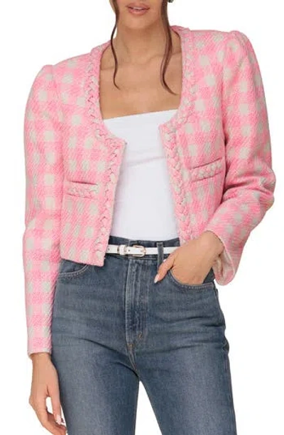 Avec Les Filles Braided Check Jacket In Pink
